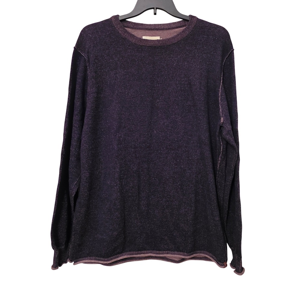 The Normal Brand Mens XXL Purple Marl Cotton Knit Long Sleeve Crewneck Sweater